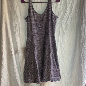 Stretchy blue and white striped dress